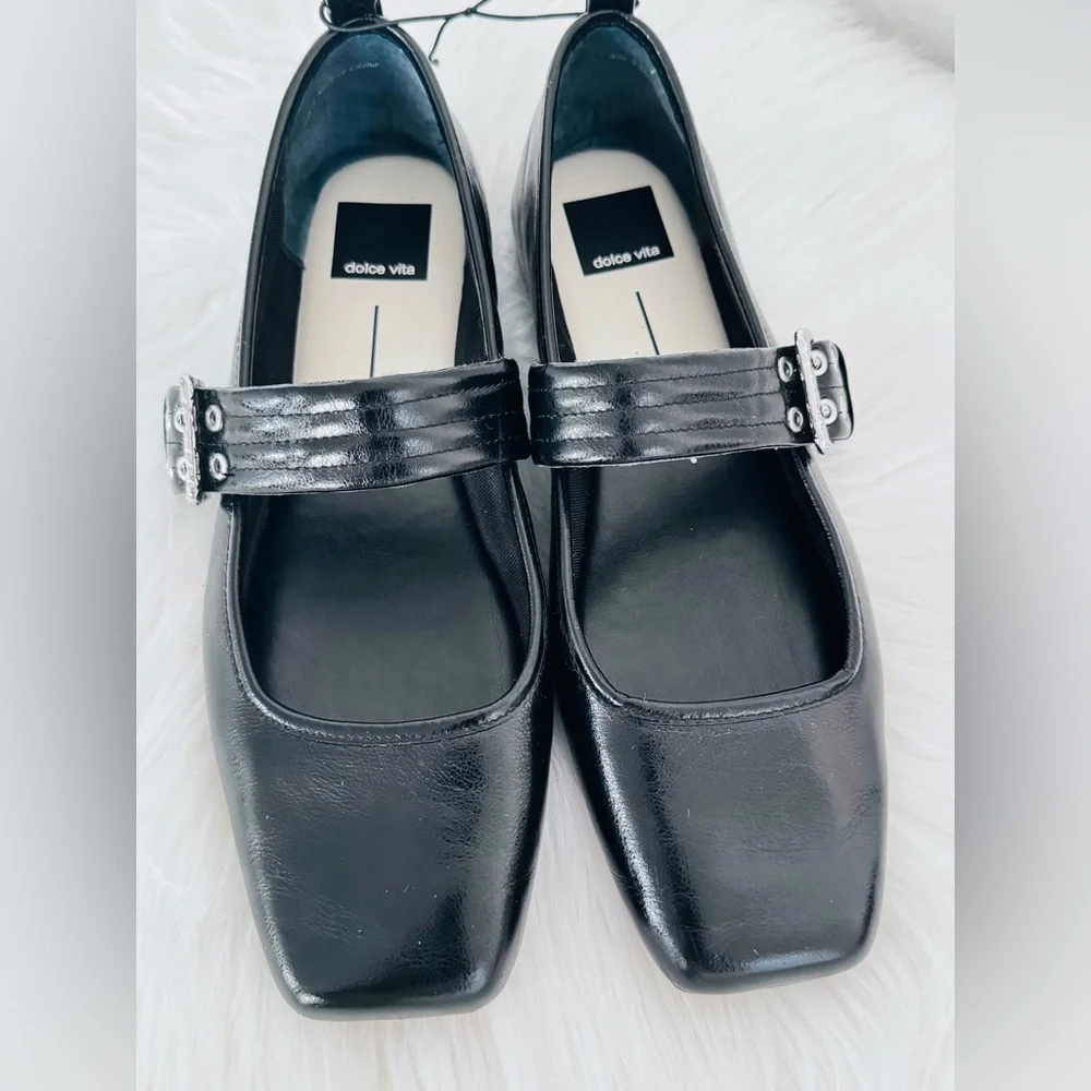 Dolce Vita Arora Ballet Mary Jane Patent Flats Sandals - Picture 10 of 15